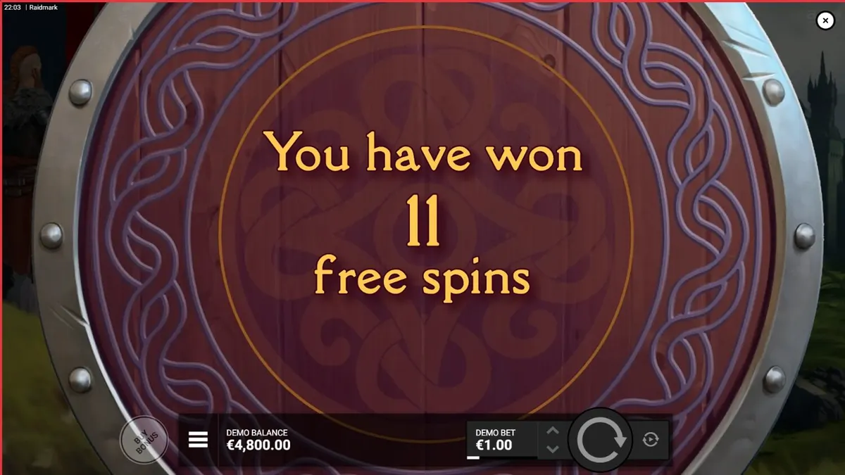Raidmark slot game featuring Viking theme and expanding wilds