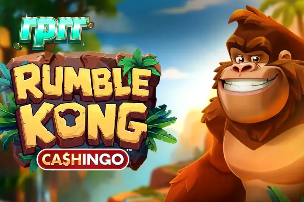Tampilan visual slot Rumble Kong CASHINGO dengan tema hutan yang cerah