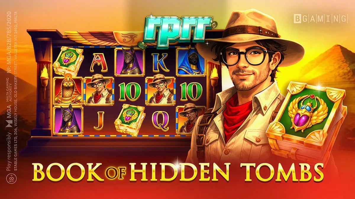 Tampilan antarmuka seluler slot Book of Hidden Tombs dengan tema Mesir Kuno