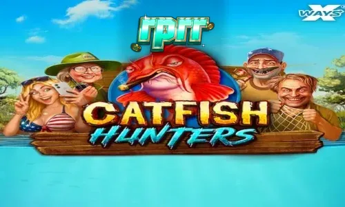 Tampilan visual slot Catfish Hunters dengan latar belakang rawa dan simbol bertema memancing.